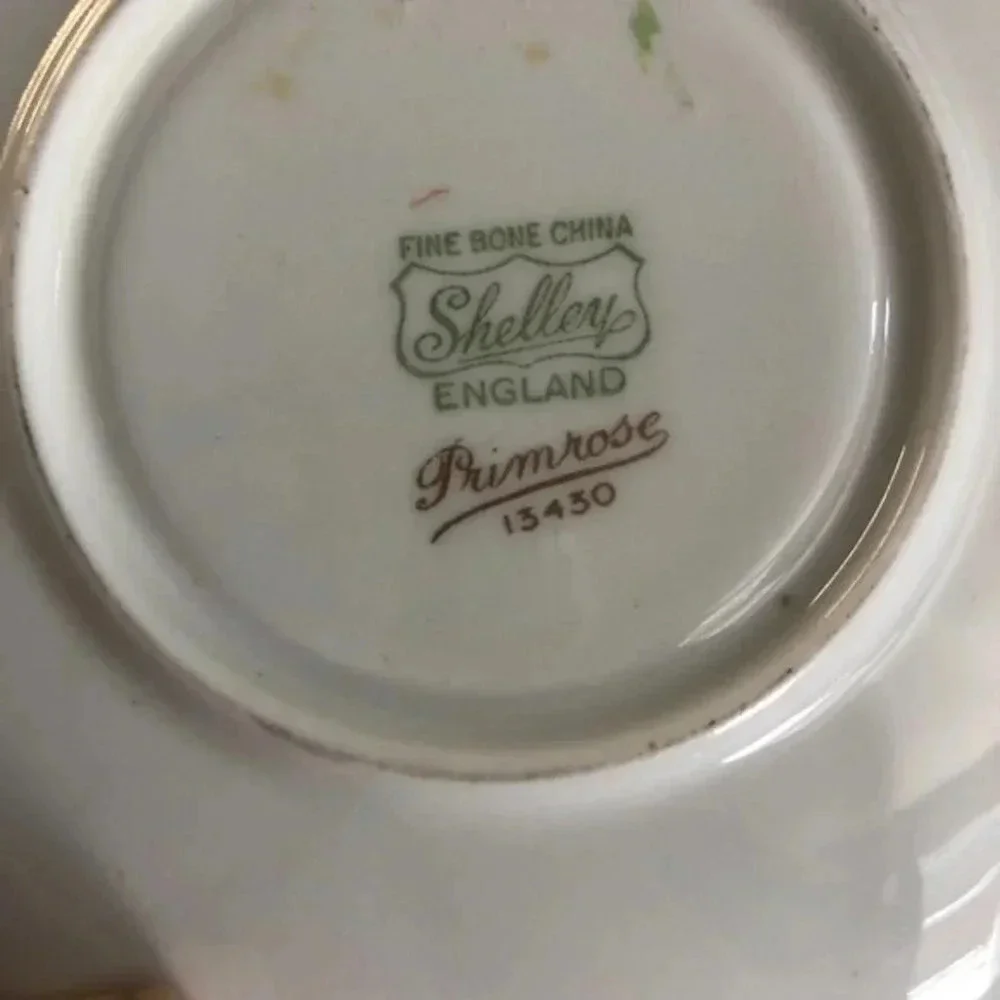 Vintage Shelley Primrose fine china saucer cottagecore